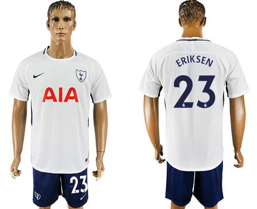 Tottenham Hotspur #23 Eriksen White/Blue Soccer Club Jersey